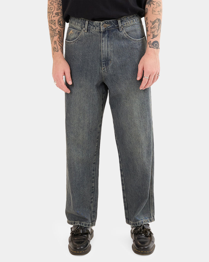 Mens Heavy Heart Big Lounger Denim Jeans