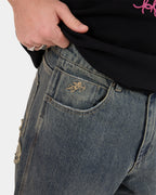 Mens Heavy Heart Big Lounger Denim Jeans