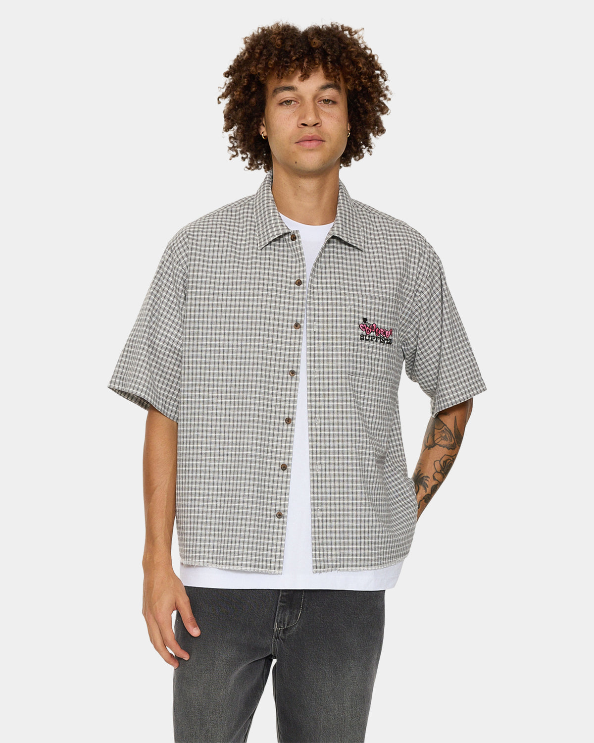 Mens Tainted Love Box Crop Short Sleeve Shirt