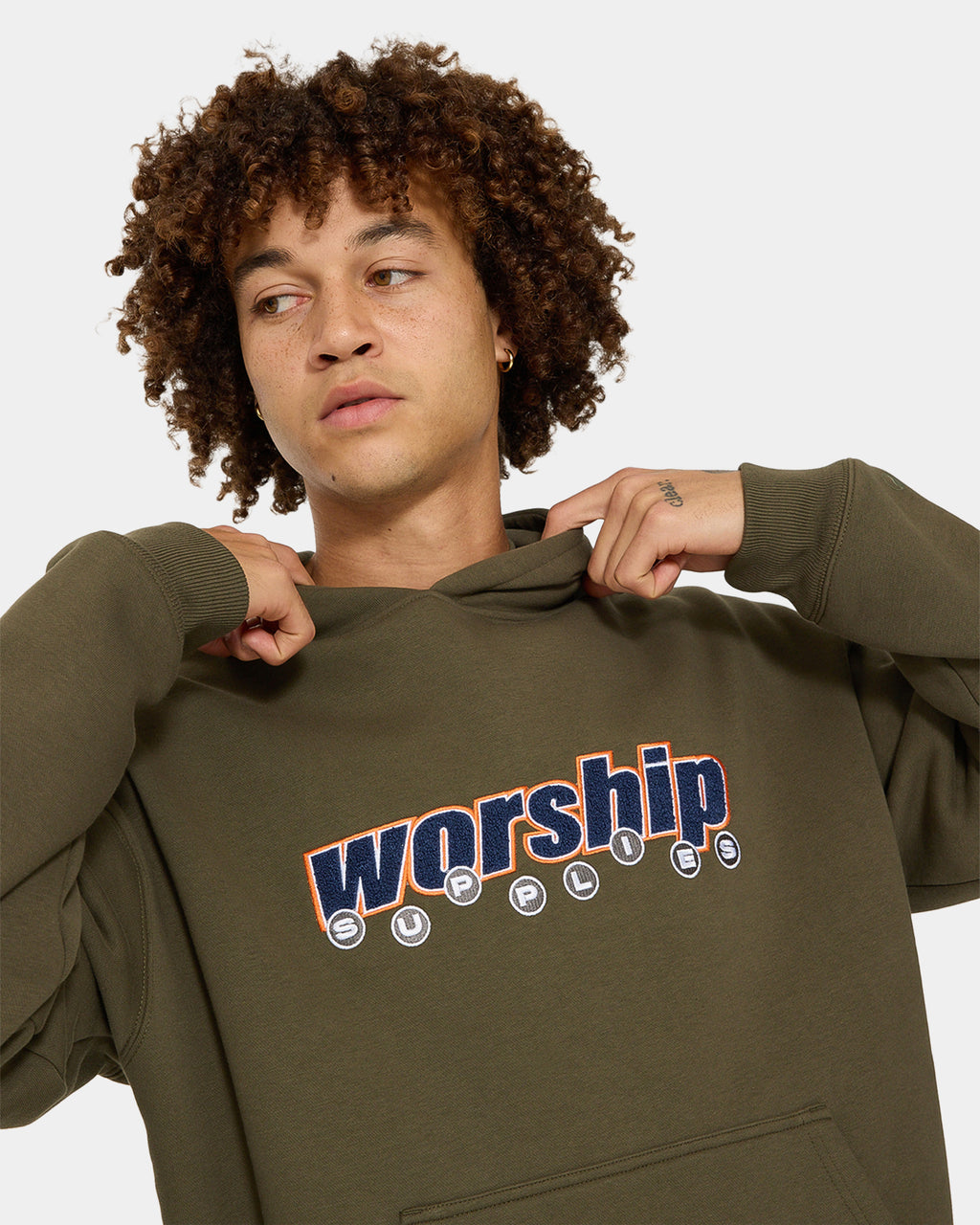 Mens Line Stepper Pullover Hoodie