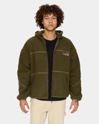 Mens Line Stepper Hooded Sherpa Fleece Jacket