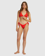 WOMENS TERRY TIE SIDE HI CUT BIKINI BOTTOMS