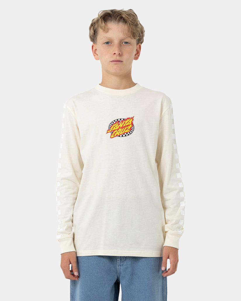Boys 8-16 Goal Flame Center Check Long Sleeve T-Shirt