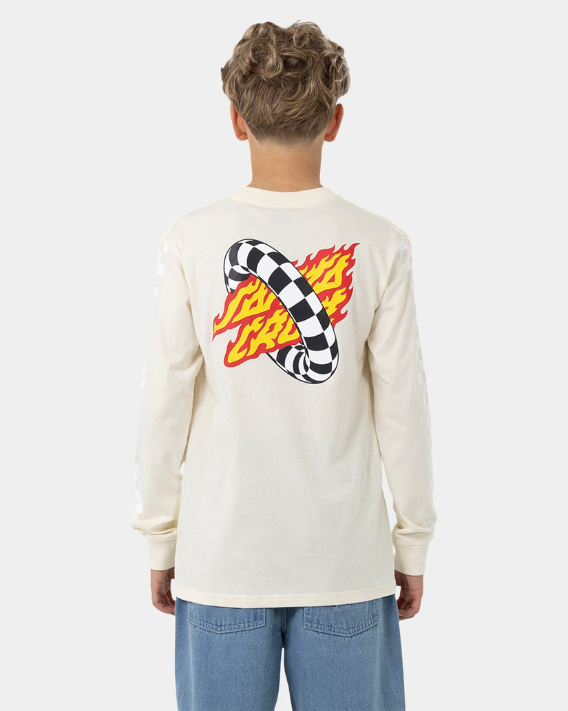 Boys 8-16 Goal Flame Center Check Long Sleeve T-Shirt
