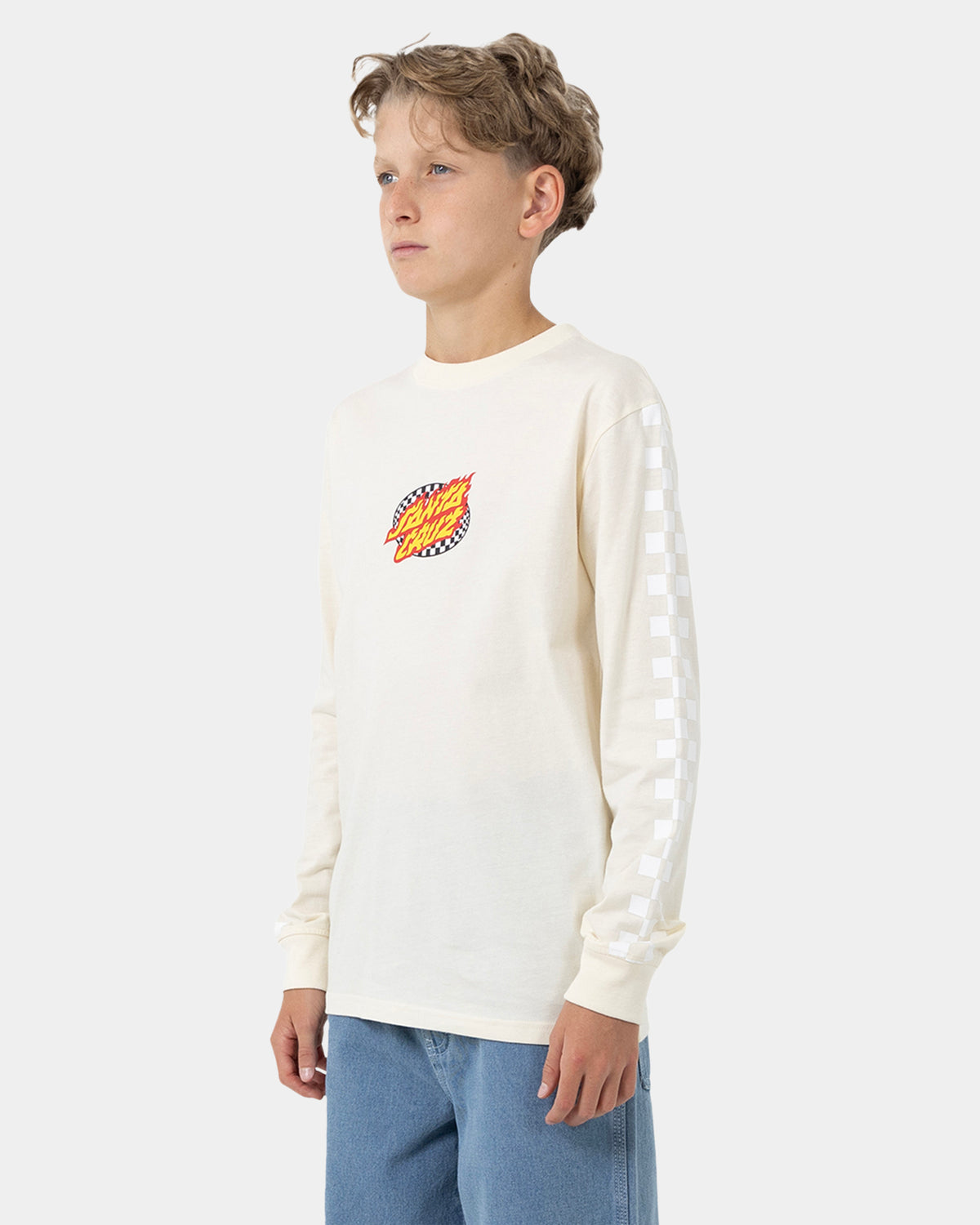 Boys 8-16 Goal Flame Center Check Long Sleeve T-Shirt