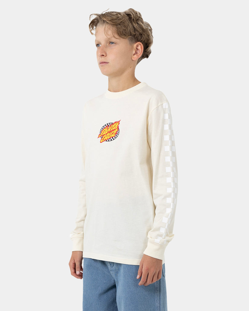 Boys 8-16 Goal Flame Center Check Long Sleeve T-Shirt