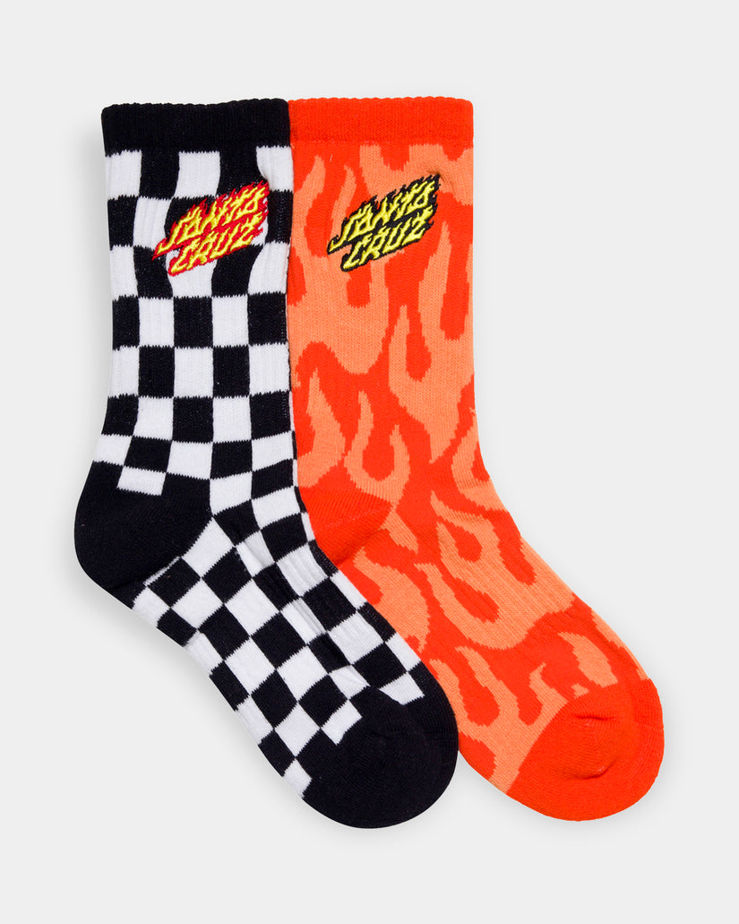 Boys 8-16 Flaming Stack 2 Pack Crew Socks