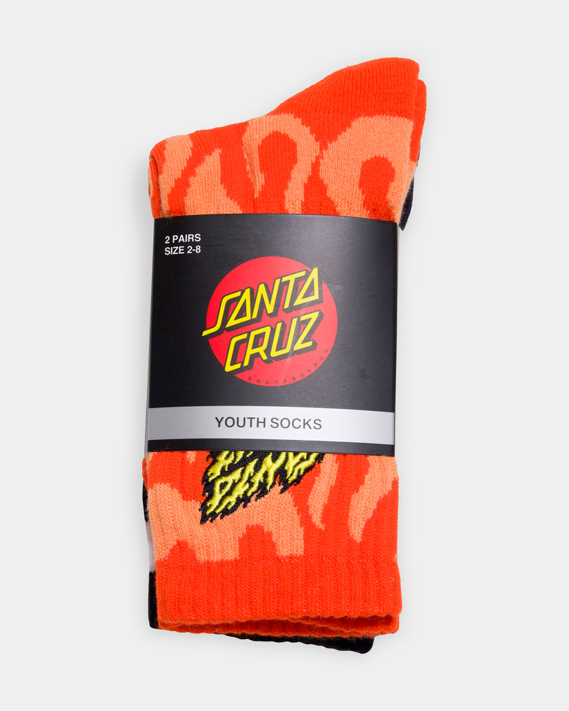 Boys 8-16 Flaming Stack 2 Pack Crew Socks