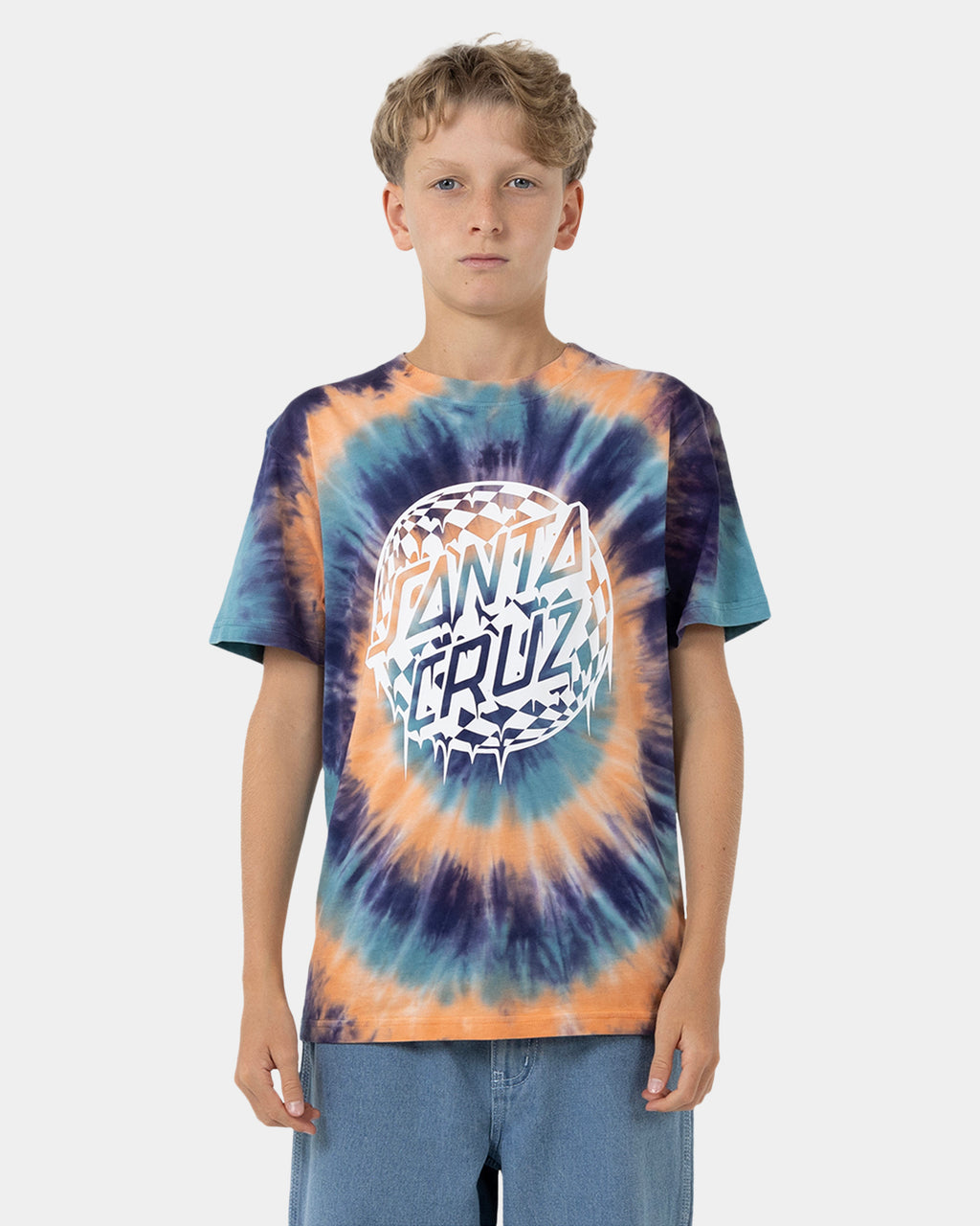 Boys 8-16 Check Waste Dot Mono Front T-Shirt