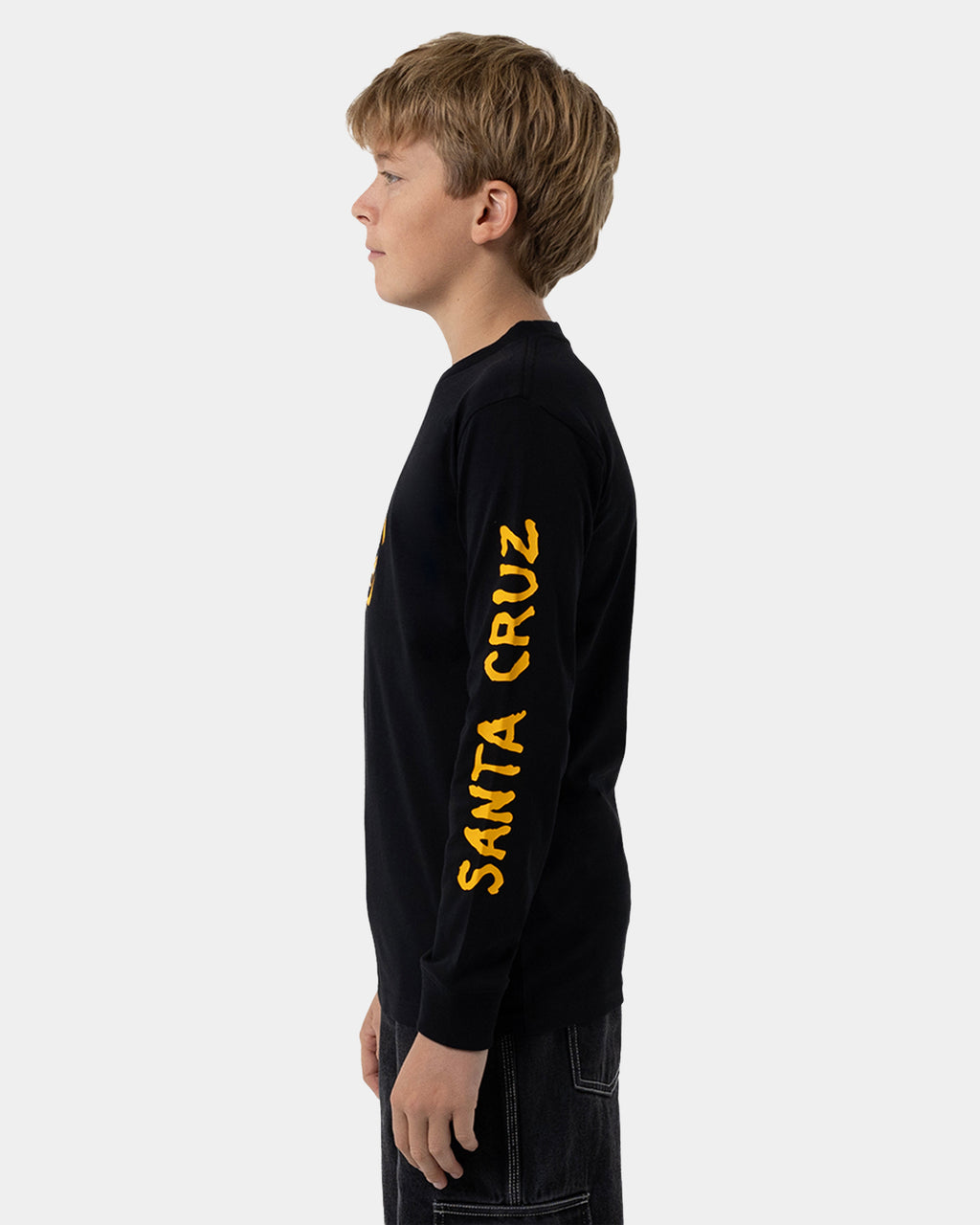 Boys 8-16 Screaming Mouth Mono Front Long Sleeve T-Shirt