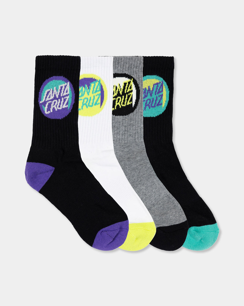 Boys 8-16 Bold Shadow Dot 4 Pack Crew Socks