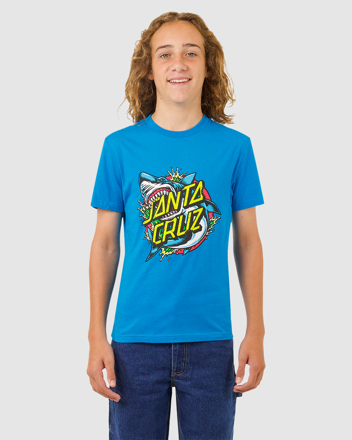Boys 8-16 Shark Dot Front T-Shirt