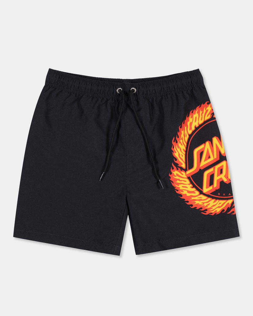 Boys 8-16 Flame Ringed Dot Boardshorts