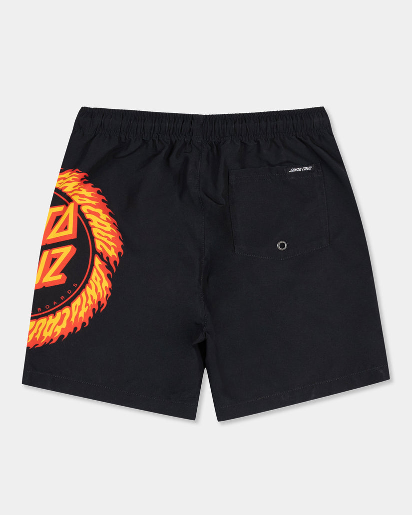 Boys 8-16 Flame Ringed Dot Boardshorts