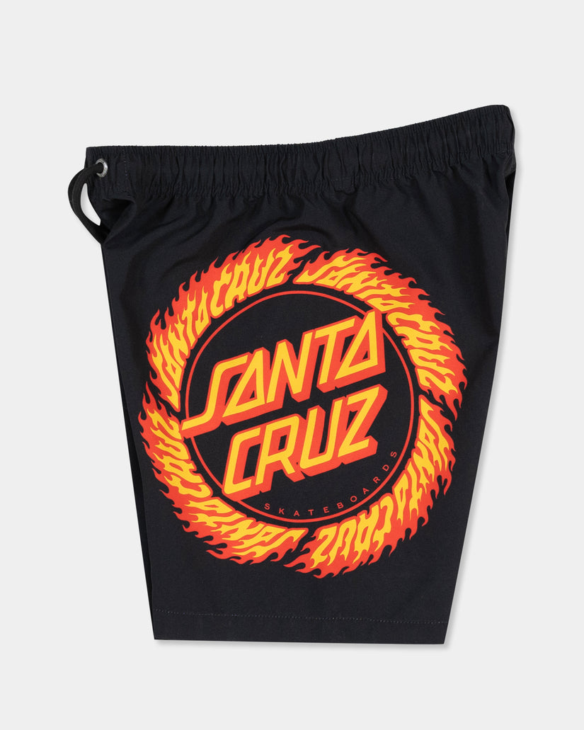 Boys 8-16 Flame Ringed Dot Boardshorts