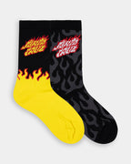 Boys 8-16 Flaming Stack 2 Pack Crew Socks