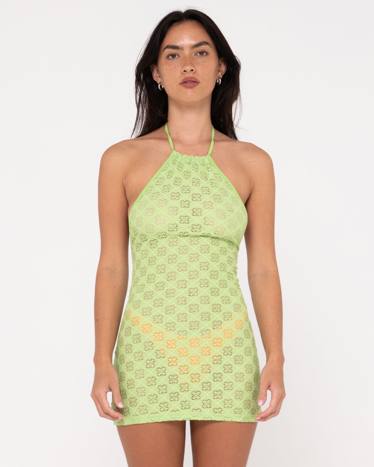 WOMENS DYLAN HALTER MINI DRESS COVER-UP