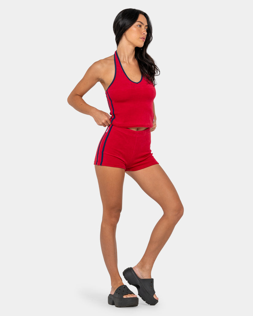 Womens Bodhi Towelling Booty Elastic Waist Shorts