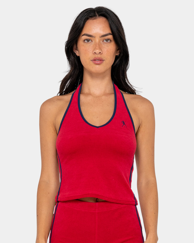 Womens Bodhi Toweling Halter Neck Tank Top