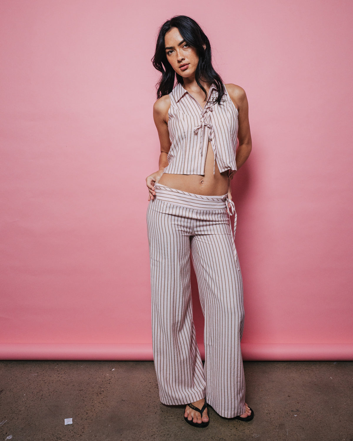 Womens Rhysand Stripe Crop Top