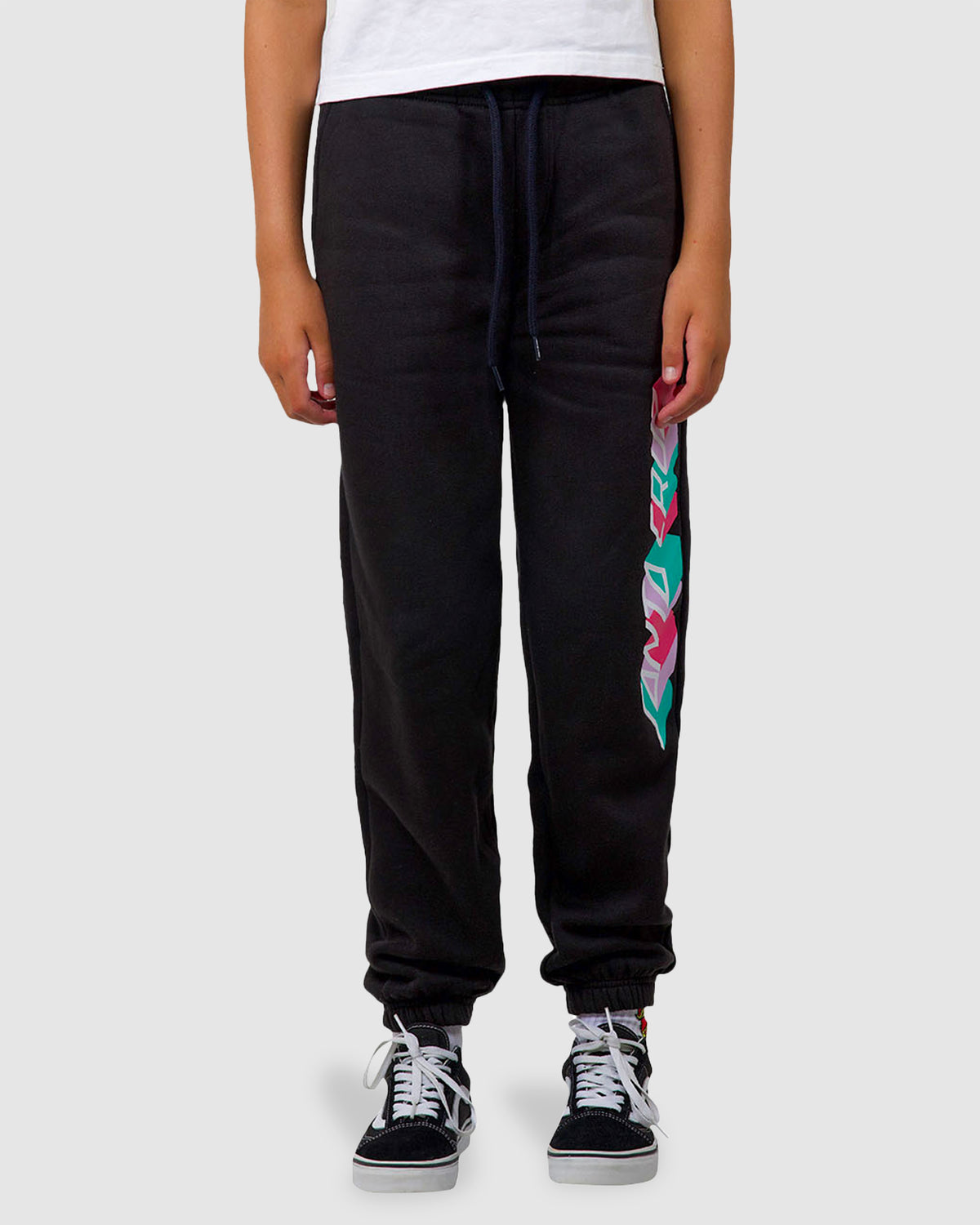 Girls 8-16 Strip Block Track Pants