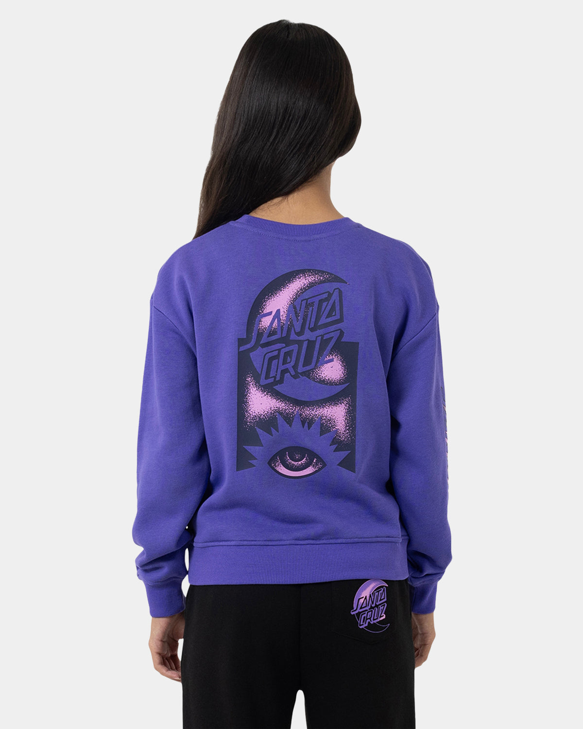 Girls 8-16 Seeing Moon Dot Chest Crew Neck