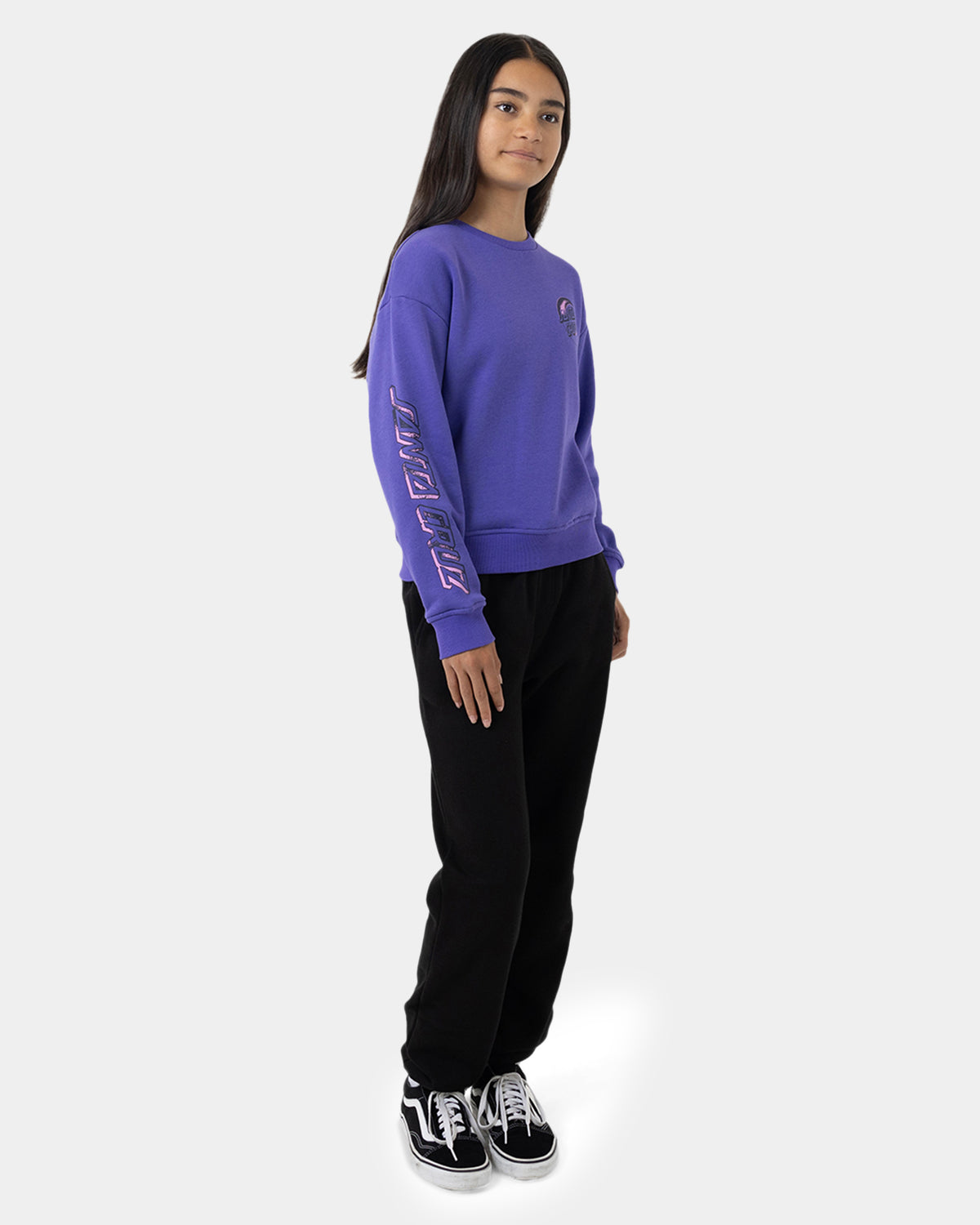 Girls 8-16 Seeing Moon Dot Chest Crew Neck
