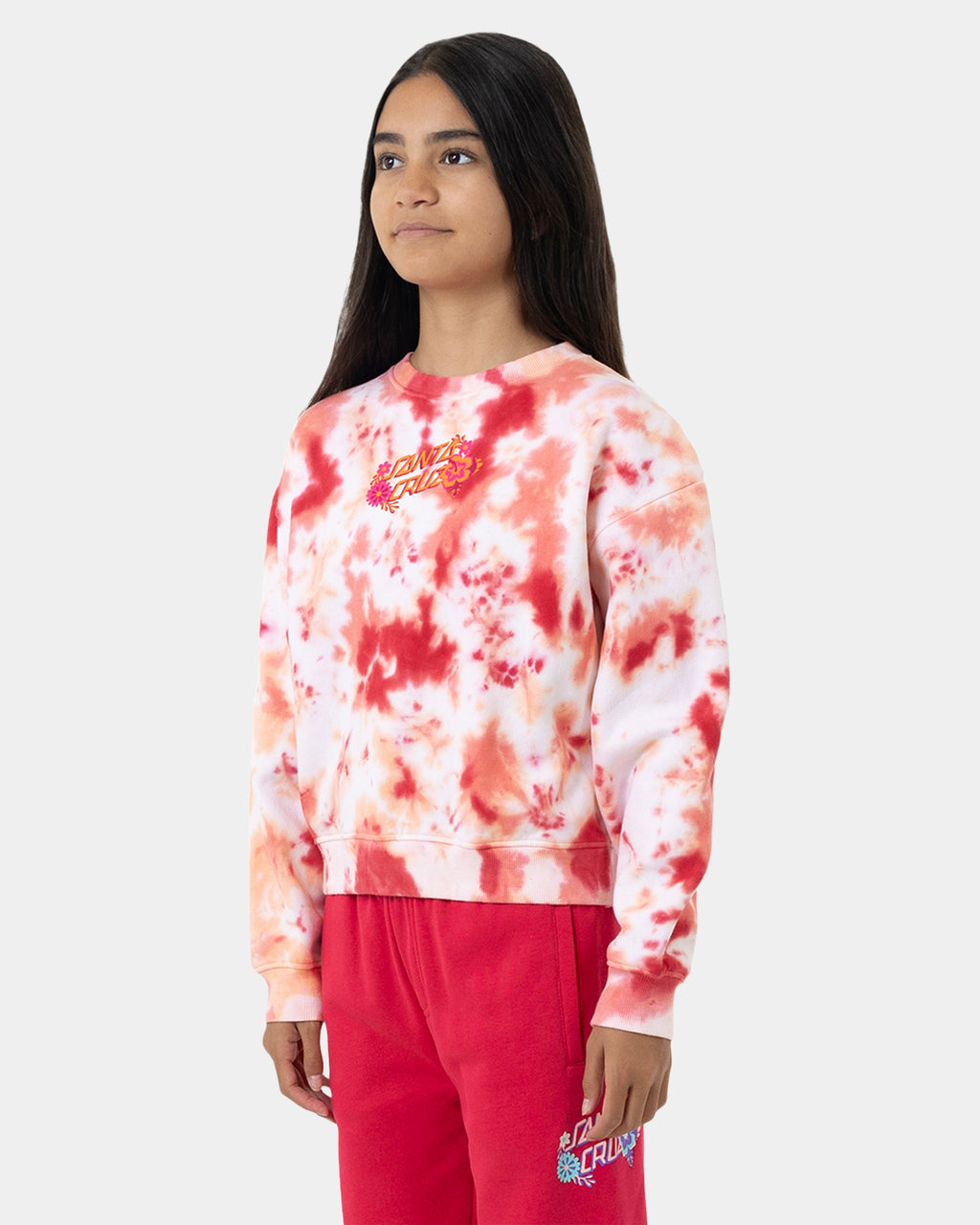 Girls 8-16 Free Spirit Floral Stack Front Crew Neck