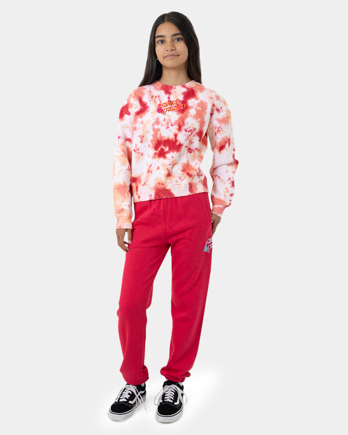 Girls 8-16 Free Spirit Floral Stack Front Crew Neck