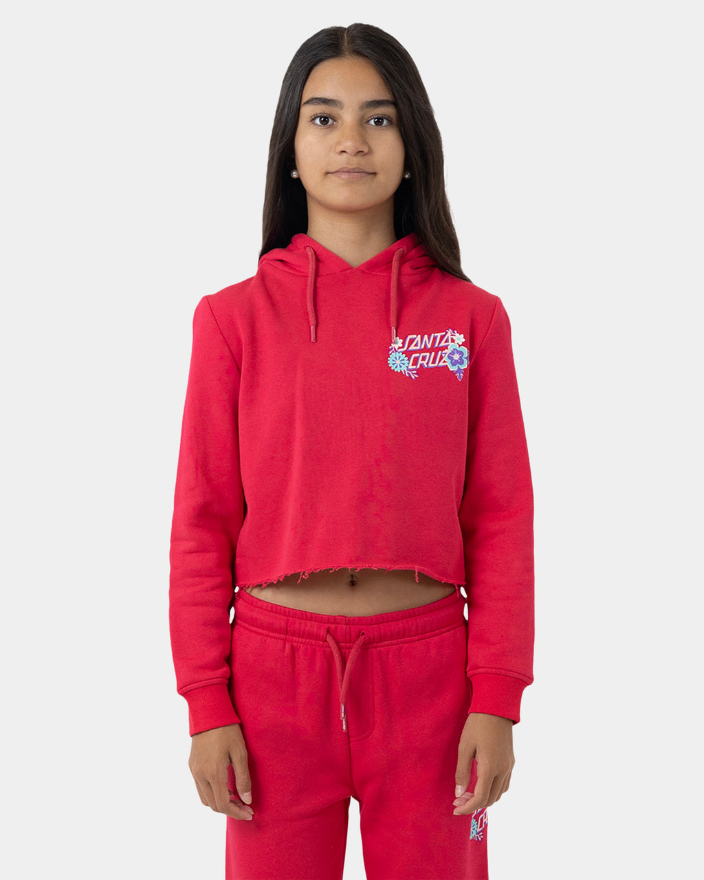 Girls 8-16 Free Spirit Floral Chest Pullover Hoodie