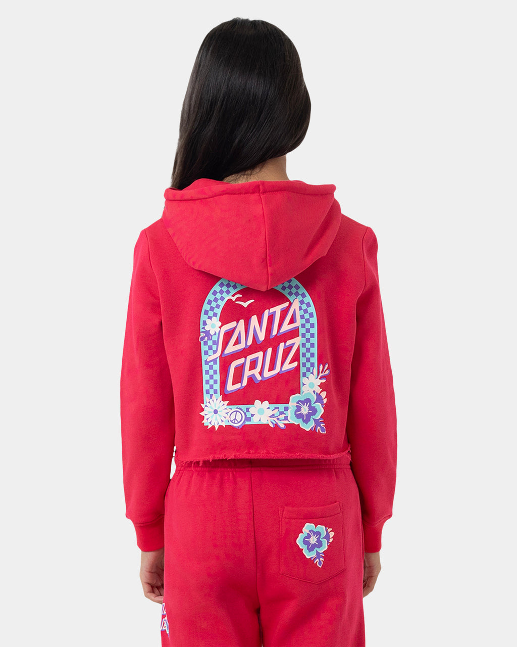 Girls 8-16 Free Spirit Floral Chest Pullover Hoodie