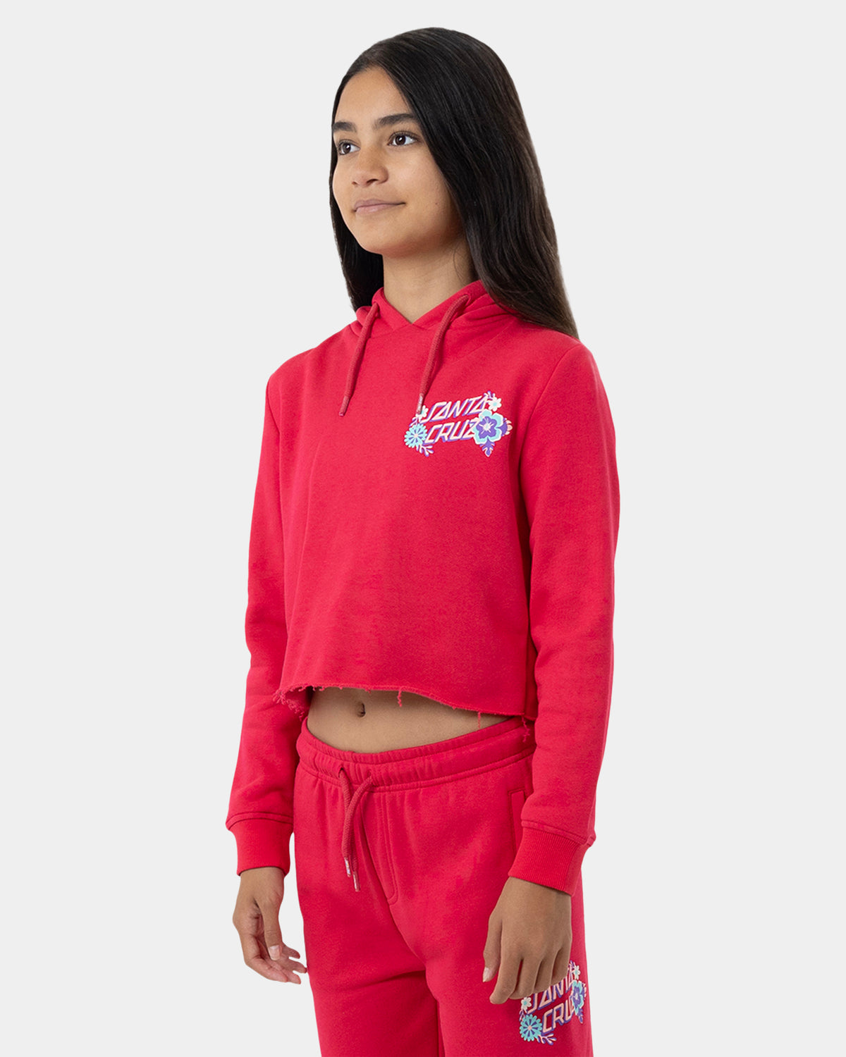 Girls 8-16 Free Spirit Floral Chest Pullover Hoodie