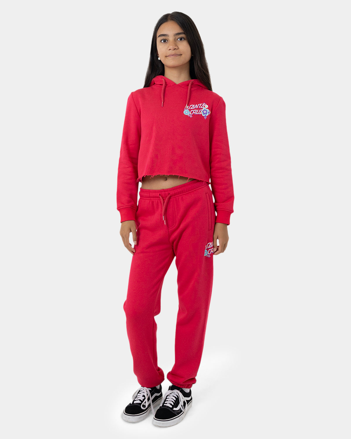 Girls 8-16 Free Spirit Floral Chest Pullover Hoodie