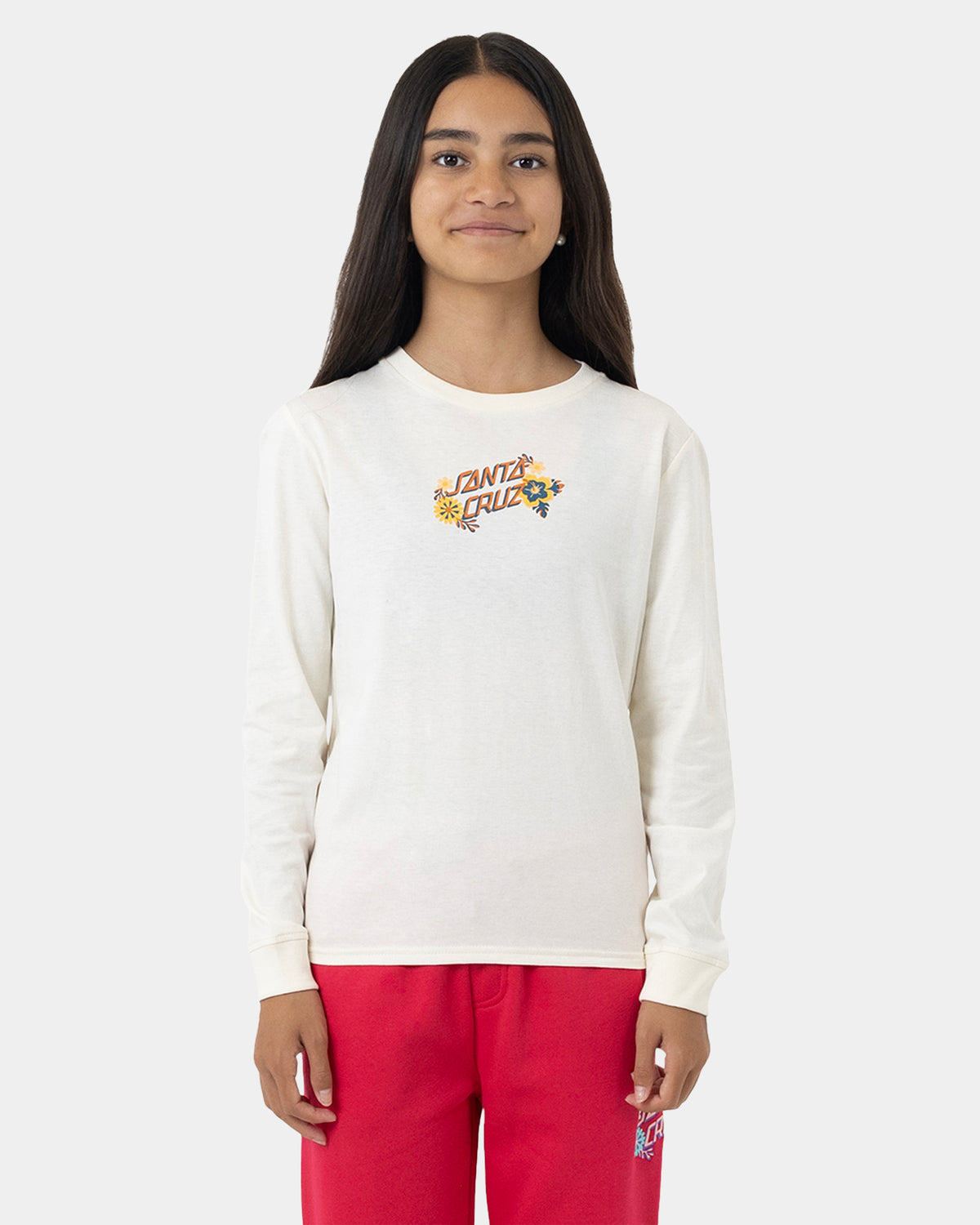 Girls 8-16 Free Spirit Floral Front Long Sleeve T-Shirt