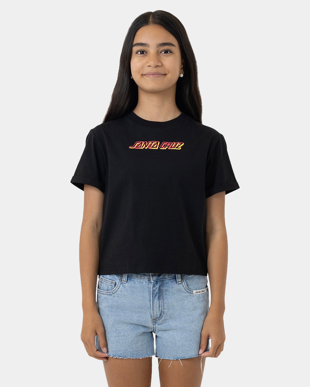 Girls 8-16 Seeing Moon Dot Strip T-Shirt