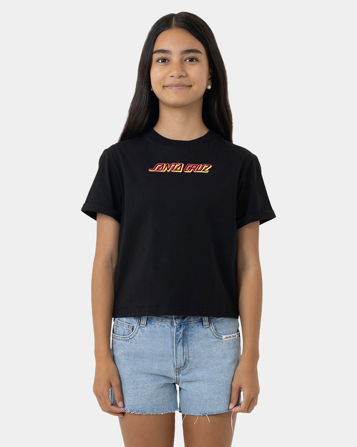 Girls 8-16 Seeing Moon Dot Strip T-Shirt