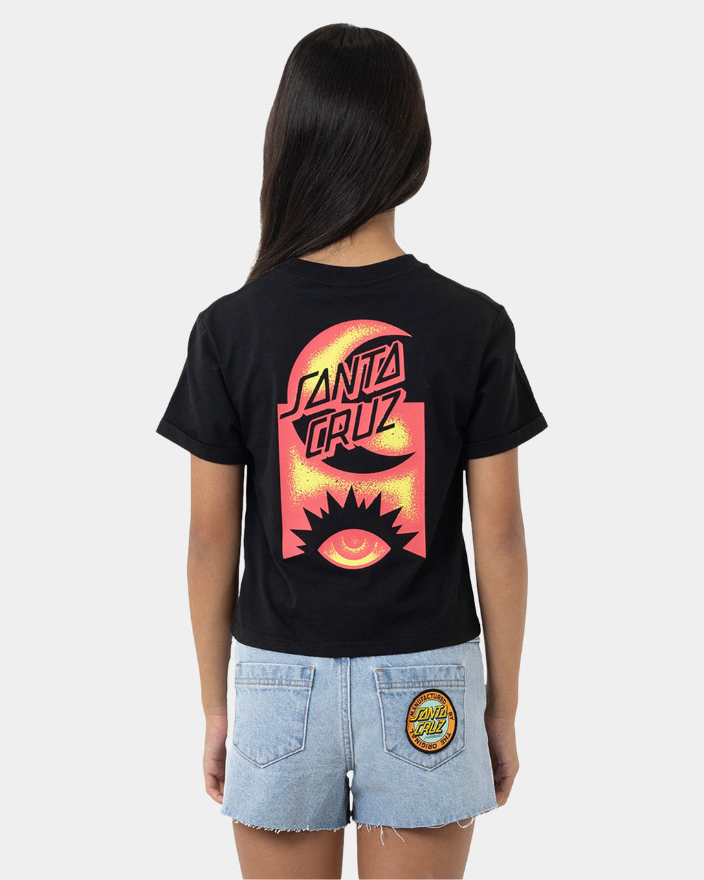 Girls 8-16 Seeing Moon Dot Strip T-Shirt