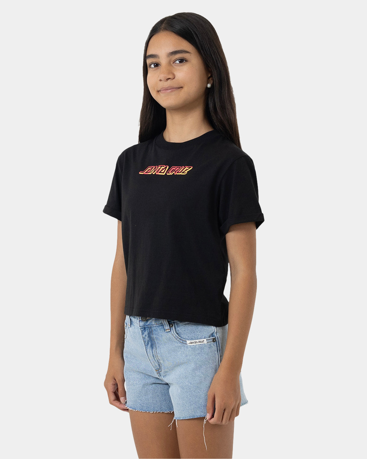 Girls 8-16 Seeing Moon Dot Strip T-Shirt