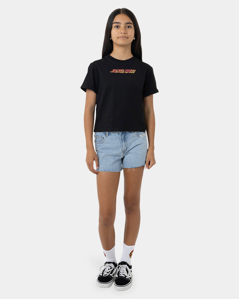Girls 8-16 Seeing Moon Dot Strip T-Shirt