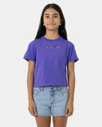 Girls 8-16 Seeing Moon Dot Strip T-Shirt