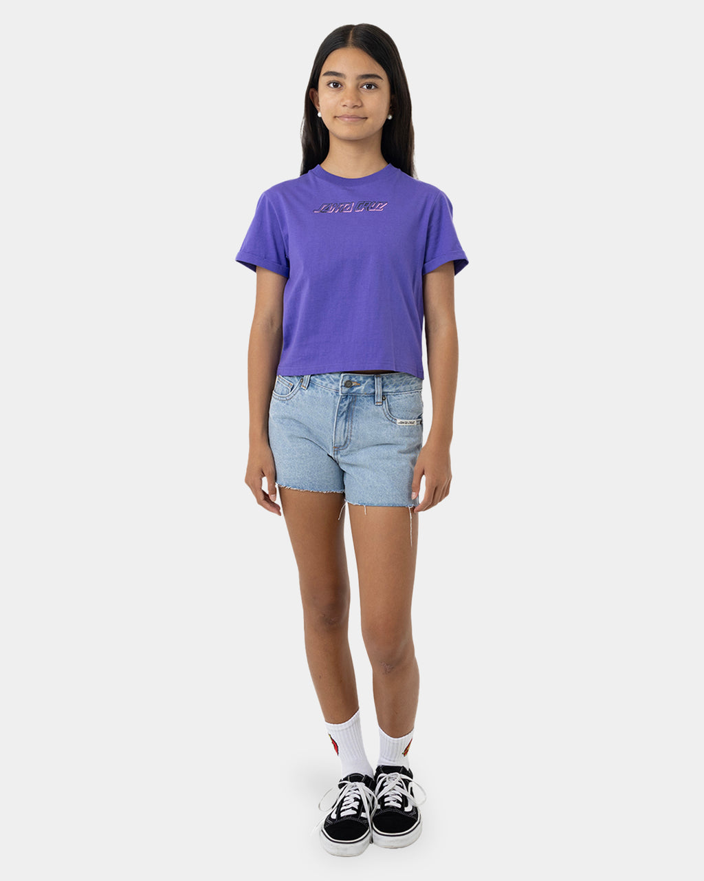 Girls 8-16 Seeing Moon Dot Strip T-Shirt