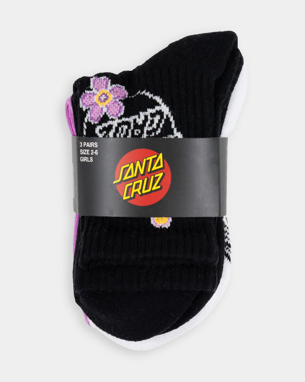 Girls 8-16 Blooming Stack Mix 3 Pack Crew Socks