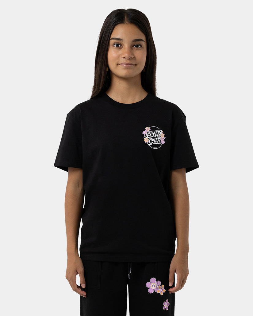 Girls 8-16 Os Blooming Stack Dot Chest T-Shirt