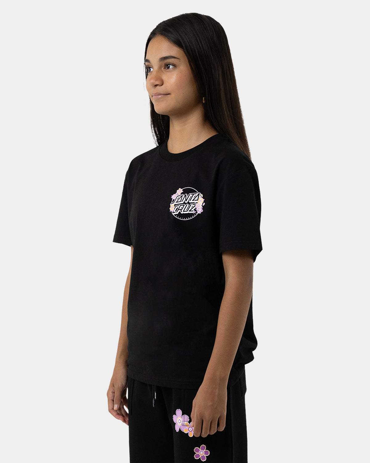 Girls 8-16 Os Blooming Stack Dot Chest T-Shirt