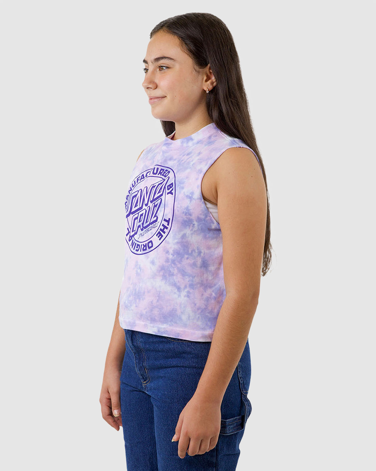 Girls 8-16 Mfg Dot Mono Front Muscle Tank