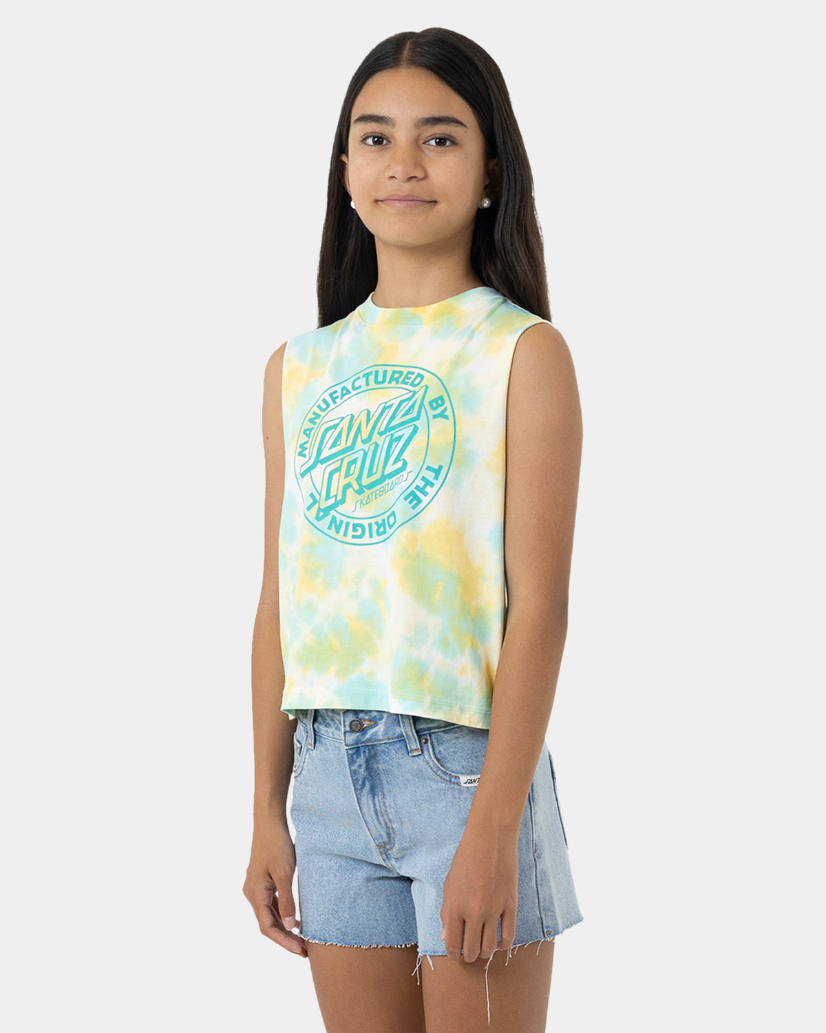 Girls 8-16 Mfg Dot Mono Front Muscle Top