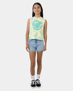 Girls 8-16 Mfg Dot Mono Front Muscle Top