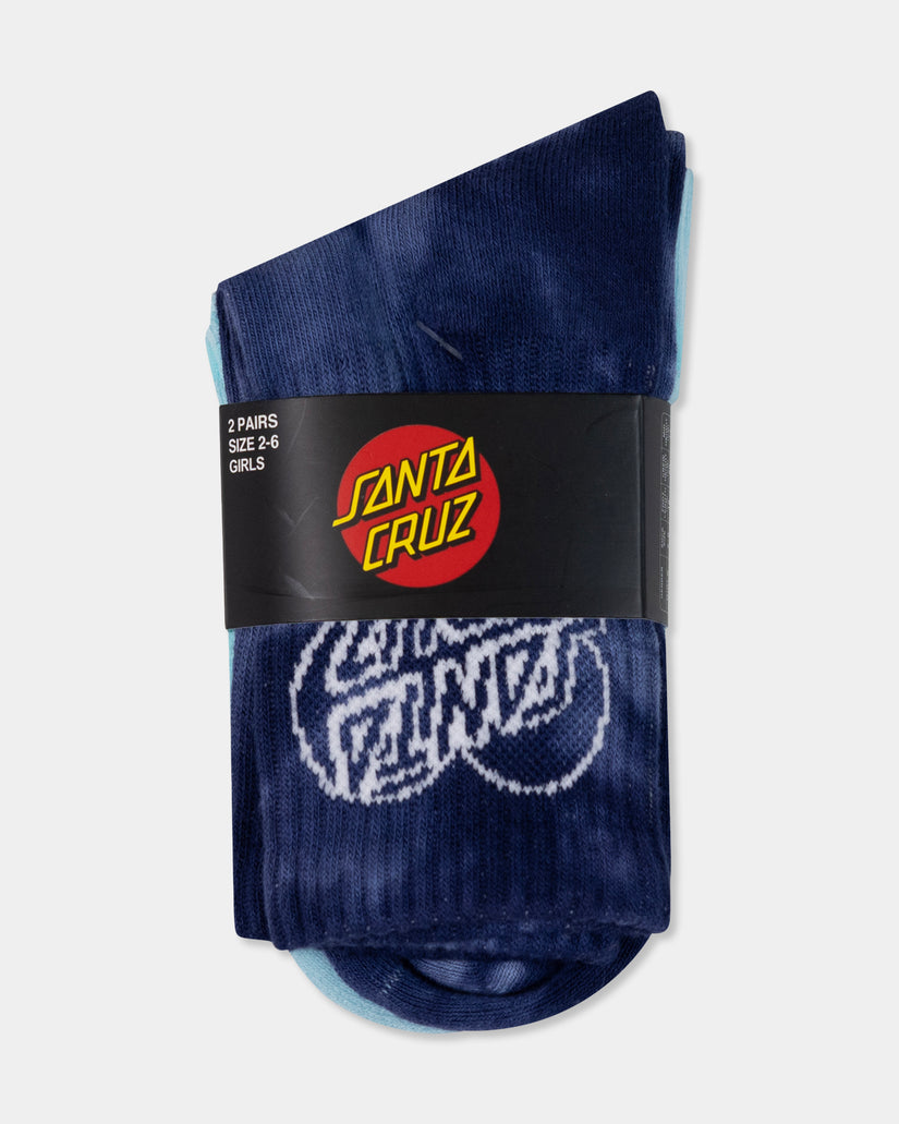 Girls Dot Hollow 2 Pack Crew Socks