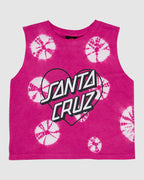 Girls Gradient Heart Dot Tie Dye Tank Top