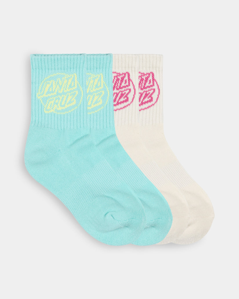 Girls 8-16 Oval Dot Mid 4 Pack Crew Socks